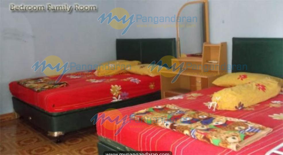 Tampilan kamar tidur Mandiri Hotel